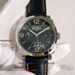 Perfect Replica Radiomir Panerai GMT 316L Stainless Steel Black Face Watch - 44MM PAM00627